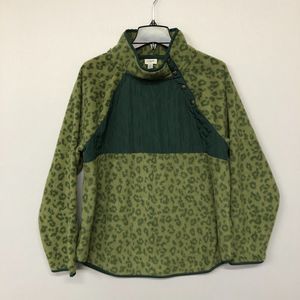 J Crew Women Sherpa Fleece Quilted Sweater Size XL X-Large Green M062 -29